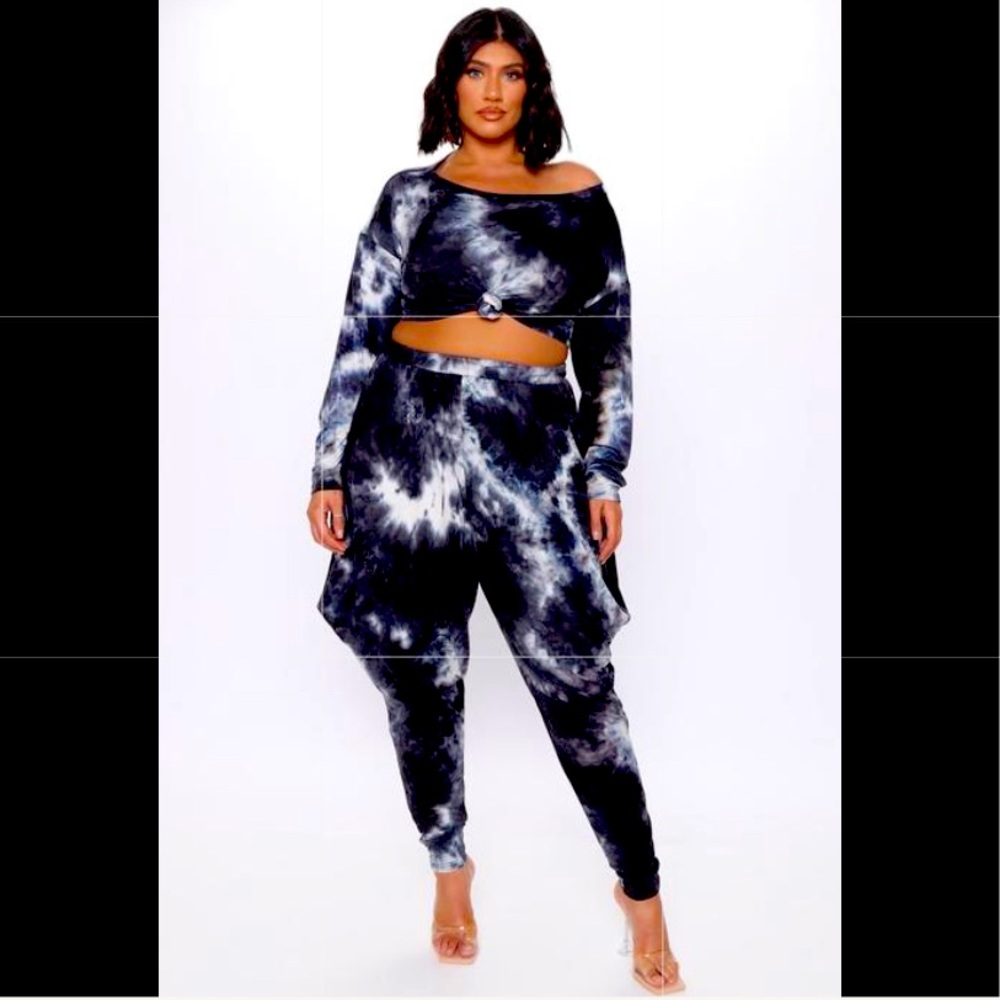 Fashion Nova “GOOD VIBES ONLY HAREM PANTS SET”